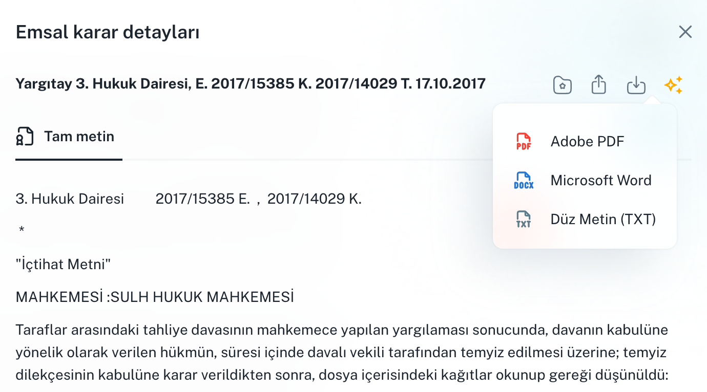 İçtihat ve mevzuat indirme