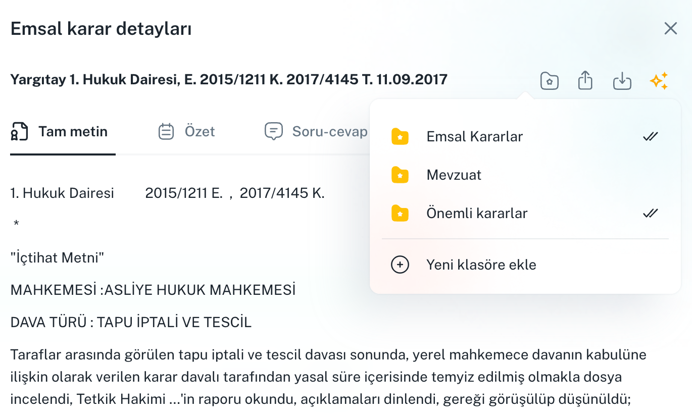 Favori içtihat ve mevzuat yönetimi