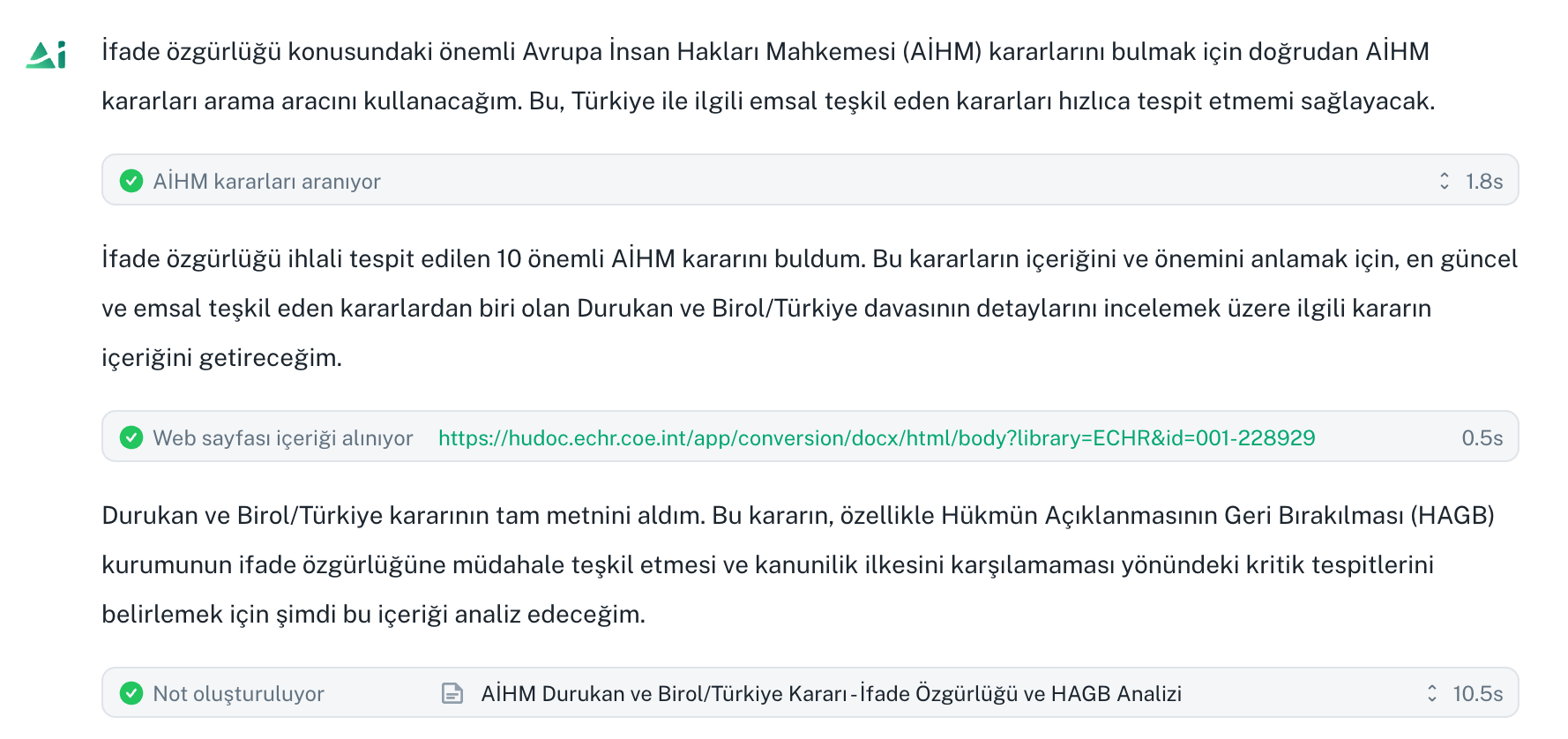 AİHM karar araştırması
