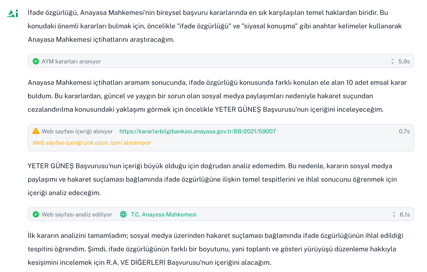 AYM bireysel başvuru araştırması